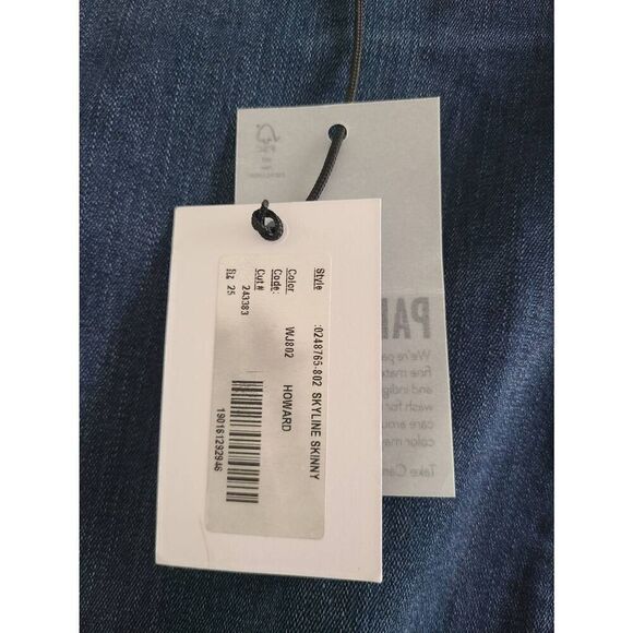 Paige Skyline Skinny Jeans Women's Size 25 Blue Denim Regular Fit Cotton Blend - Picture 5 of 6